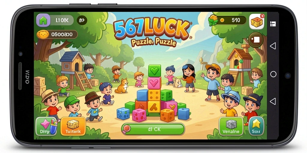 Tampilan gameplay 567LUCK yang penuh warna dan menantang.