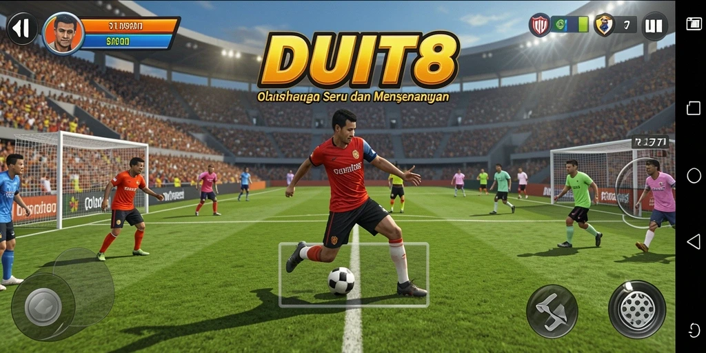 Screenshot DUIT8 menampilkan action seru dalam permainan olahraga.