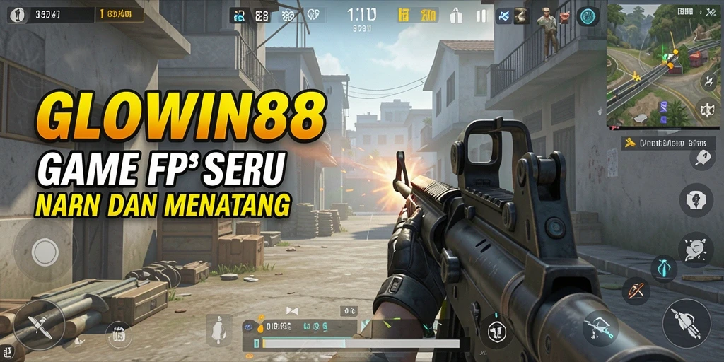 Screenshot gameplay GLOWIN88 menampilkan aksi seru pertempuran FPS.