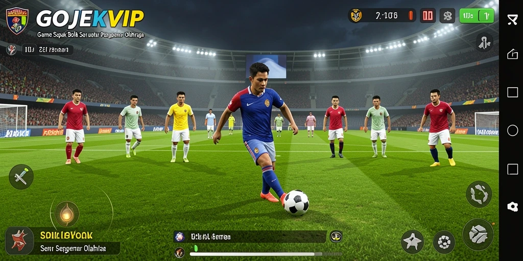 Tampilan gameplay seru dalam GOJEKVIP yang menghadirkan pertandingan nyata.