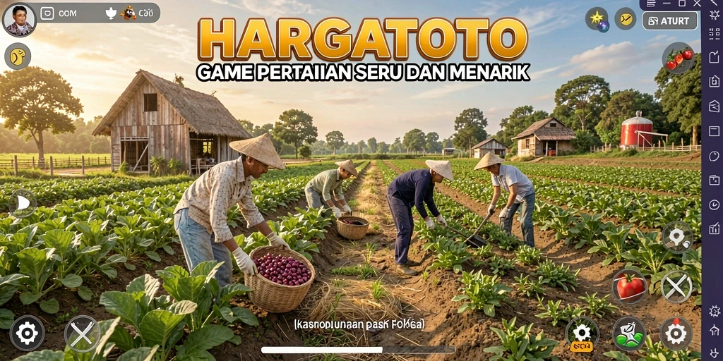 Gameplay HARGATOTO menampilkan aktivitas pertanian yang seru dan menarik.