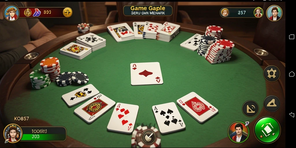 Tampilan menarik dari gameplay Gaple di KO857.