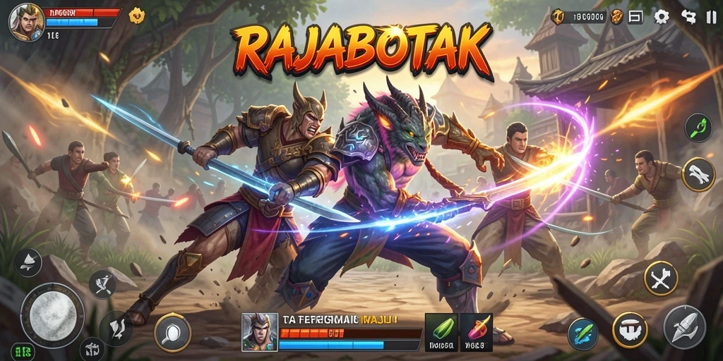Tampilan gameplay seru dalam RAJABOTAK dengan aksi menegangkan.