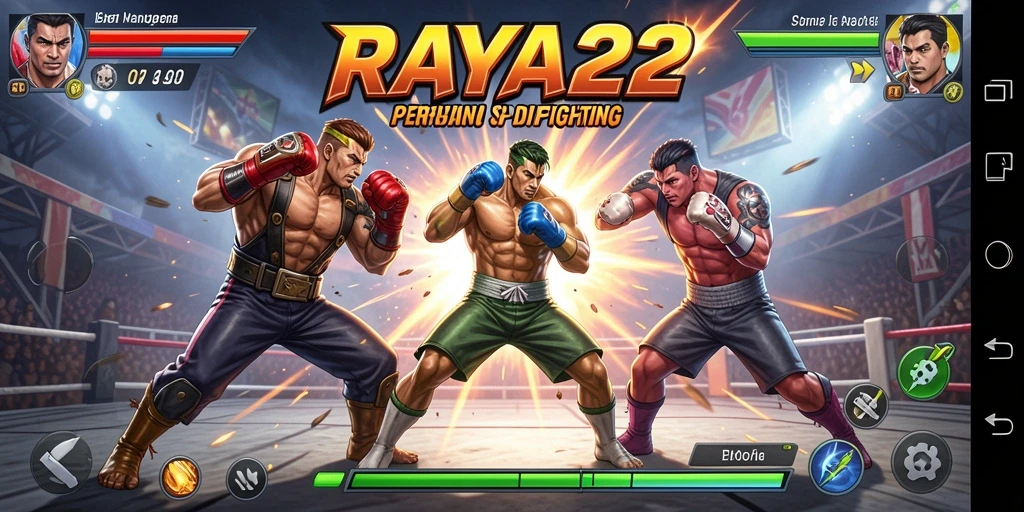 Tangkapan layar dari gameplay RAYA22 yang menampilkan pertarungan epik.