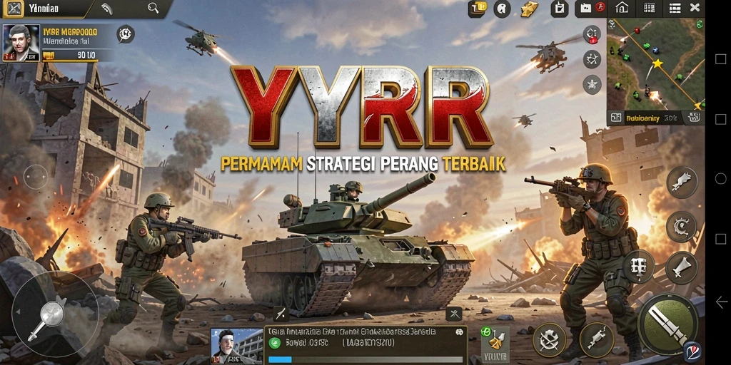 Screenshot gameplay YYRR yang menampilkan pertempuran strategi yang intens.